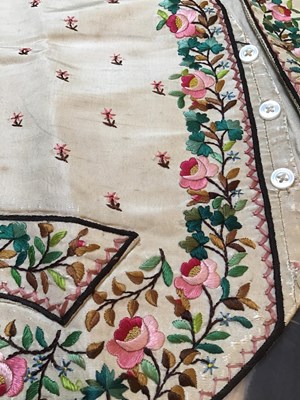 Lot 242 - A Georgian silk embroidered waistcoat,...