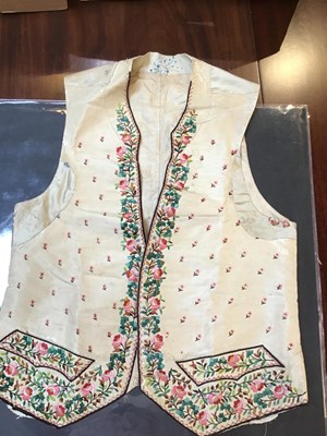 Lot 242 - A Georgian silk embroidered waistcoat,...