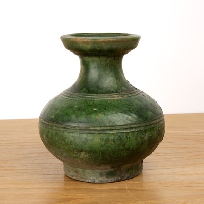 Lot 498 - Green glazed vase Chinese, Han dynasty or...