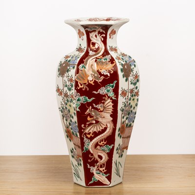 Lot 499 - Imari porcelain hexagonal vase Japanese, 19th...