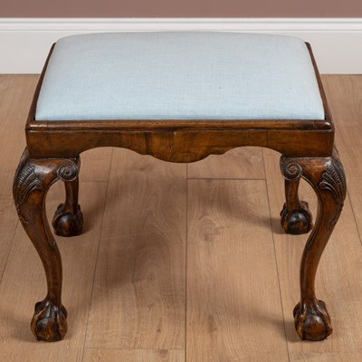 Lot 230 - A Chippendale style maple framed stool