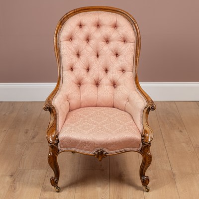 Lot 227 - A Victorian mahogany framed armchair