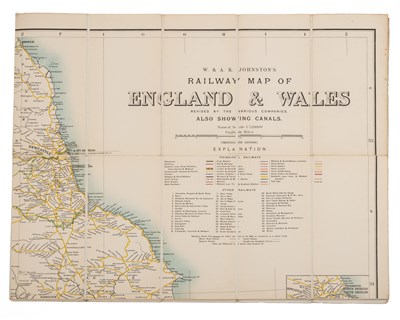 Lot 466 - W & A.K. Johnston's Railway Map of England and...