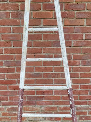 Lot 1354 - A white painted orchard ladder