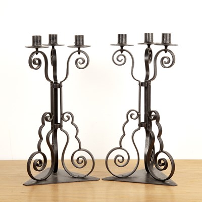 Lot 330 - Birmingham Guild Ltd Wrought iron, pair of...