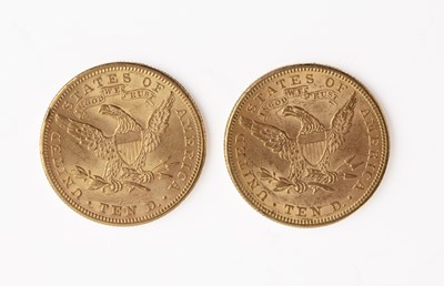 Lot 250 - Two American $10 dollar coins one dated 1895,...