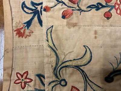 Lot 43 - A piece of  17th Century Crewelwork