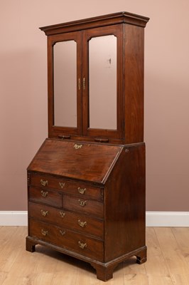 Lot 347 - A 19th century mahogany bureau bookcase