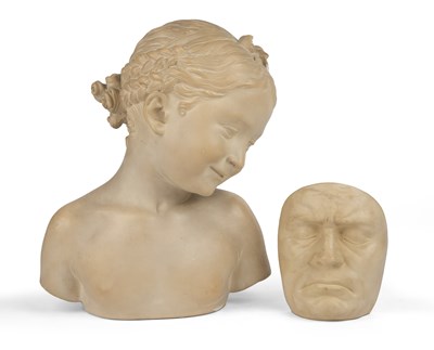 Lot 153 - A plaster head a shoulder bust of a girl 26cm...