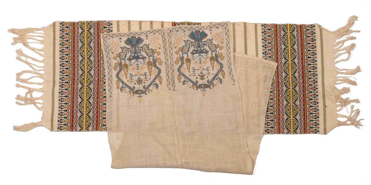 Lot 46 - A possibly 19th century Ottoman needlework towel