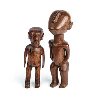 Lot 91 - Two antique carved hardwood South African...