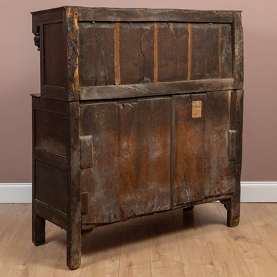 Lot 366 - An antique Welsh oak Deuddarn cupboard