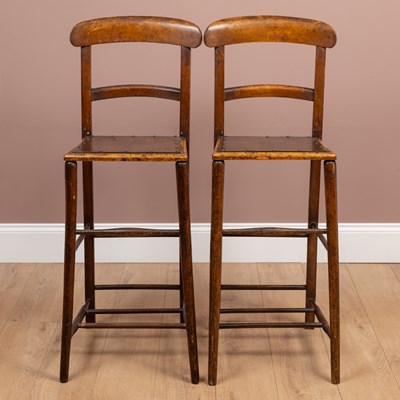 Lot 464 - A pair of early 20th century beech bar stools