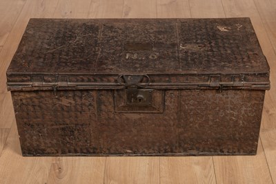 Lot 360 - A 19th century military tin trunk