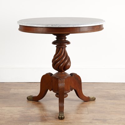 Lot 8 - Circular marble top centre table Regency style,...