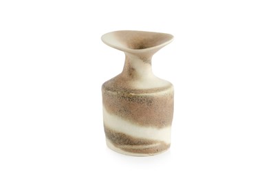 Lot 594 - Lucie Rie (1902-1995) Vase swirled pale glazes...