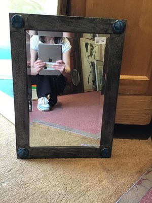 Lot 786 - Arts & Crafts Wall mirror, circa 1920 pewter...