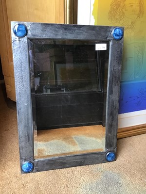 Lot 786 - Arts & Crafts Wall mirror, circa 1920 pewter...