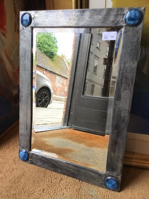 Lot 786 - Arts & Crafts Wall mirror, circa 1920 pewter...