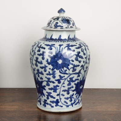 Lot 431 - Blue and white vase and cover Chinese,...