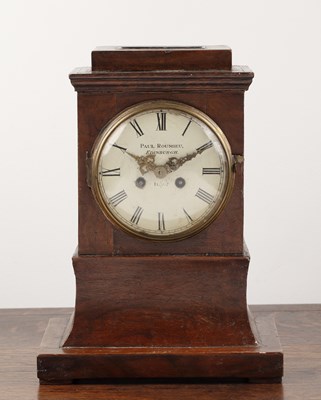Lot 70 - Mantel clock 19th century, walnut case, Roman...