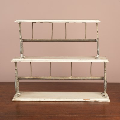 Lot 272 - A white painted and steel two-tier French shop paper cutter