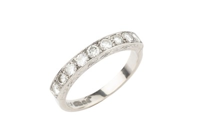 Lot 182 - A diamond half hoop eternity ring, the round...