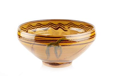 Lot 600 - Clive Bowen (b.1943) Large bowl slipware 19cm...