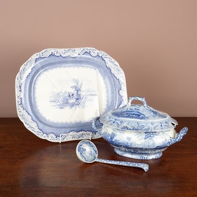 Lot 1193 - A collection of blue and white transfer pottery