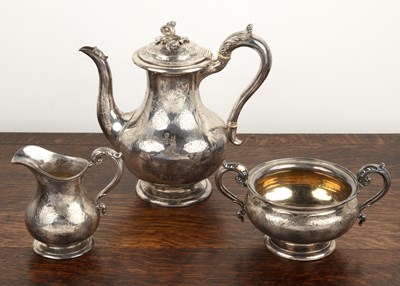 Lot 210 - Matched Victorian silver three-piece tea set...