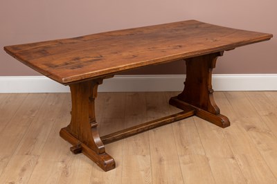 Lot 408 - A 20th century oak refectory table