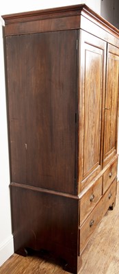 Lot 24 - Mahogany linen press 19th Century, with...