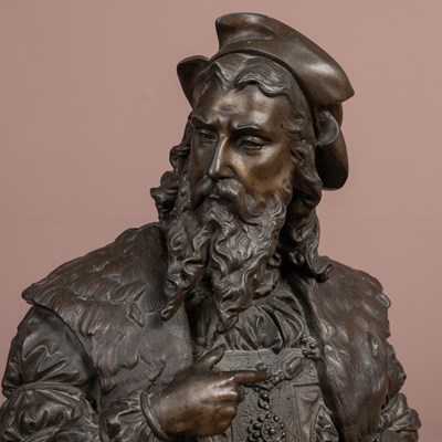 Lot 712 - Three 19th century spelter sculptures of gentlemen