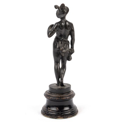 Lot 492 - A 19th century bronze statue of Mercury