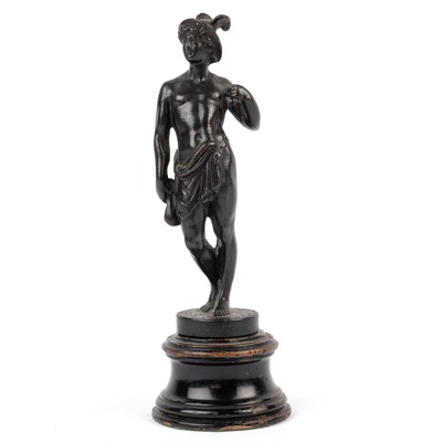 Lot 492 - A 19th century bronze statue of Mercury