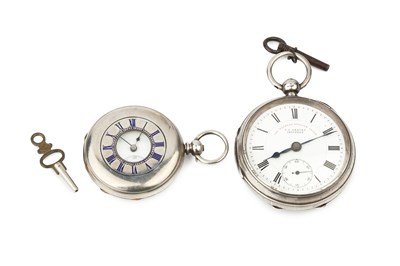 Lot 186 - A late Victorian silver open face pocket watch,...