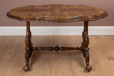 Lot 152 - A Victorian burr walnut centre table