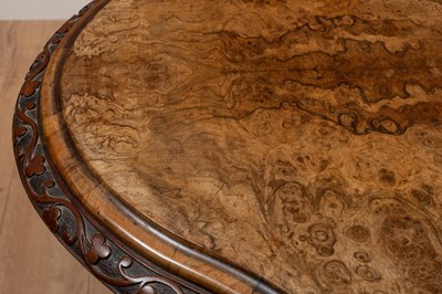 Lot 152 - A Victorian burr walnut centre table