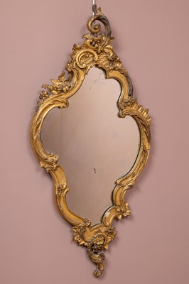 Lot 133 - An antique gilt framed wall mirror