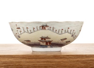 Lot 91 - Polychrome-enamelled ‘Folly fort’ bowl Chinese,...