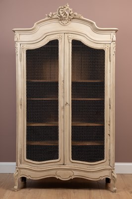 Lot A white painted French armoire