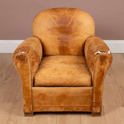 Lot 289 - A leather upholstered Art Deco armchair