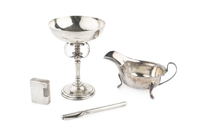 Lot 315 - A George V silver chalice, the planished...