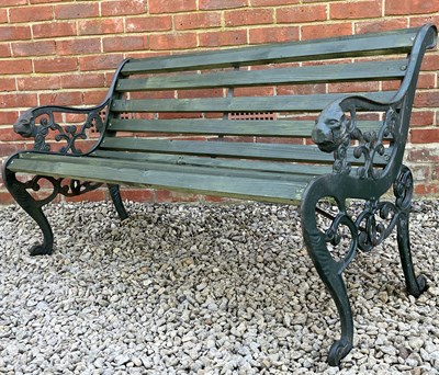 Lot 1300 - A green painted bench