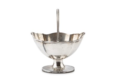 Lot 630 - A late Victorian silver swing handled sugar...