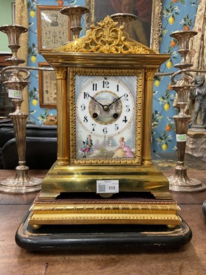 Lot 315 - A 19th century French ormolu garniture de cheminée