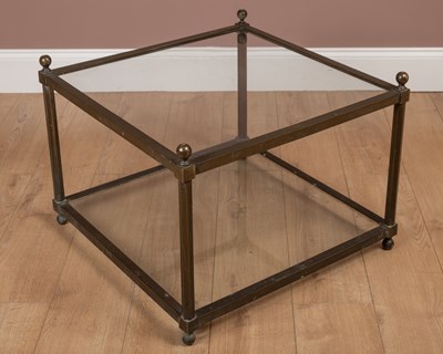 Lot 215 - A bronze framed two-tier occasional table