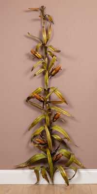 Lot 1002 - A Toleware ornament in the form of a corn plant