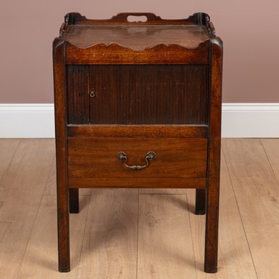 Lot 339 - A George III mahogany bedside cupboard