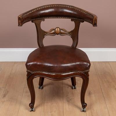 Lot 456 - A Victorian mahogany framed desk chair